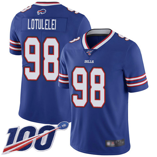 Men Buffalo Bills #98 Star Lotulelei Royal Blue Team Color Vapor Untouchable Limited Player 100th Season NFL Jersey